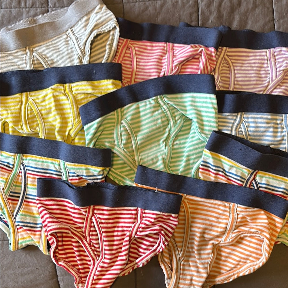 Primary- Striped Kids Underwear Set of 10 - Multicolor